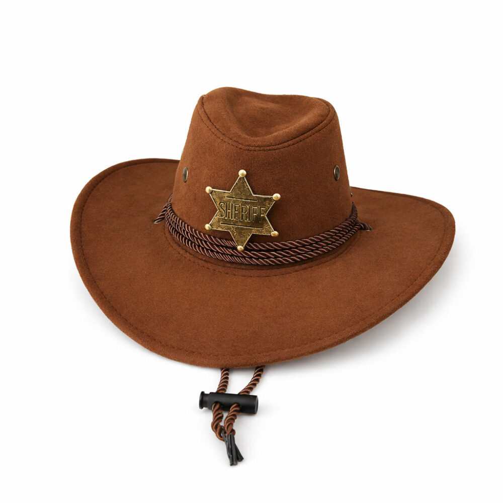Cowboy Hat with Wide Brim and Cord Detail