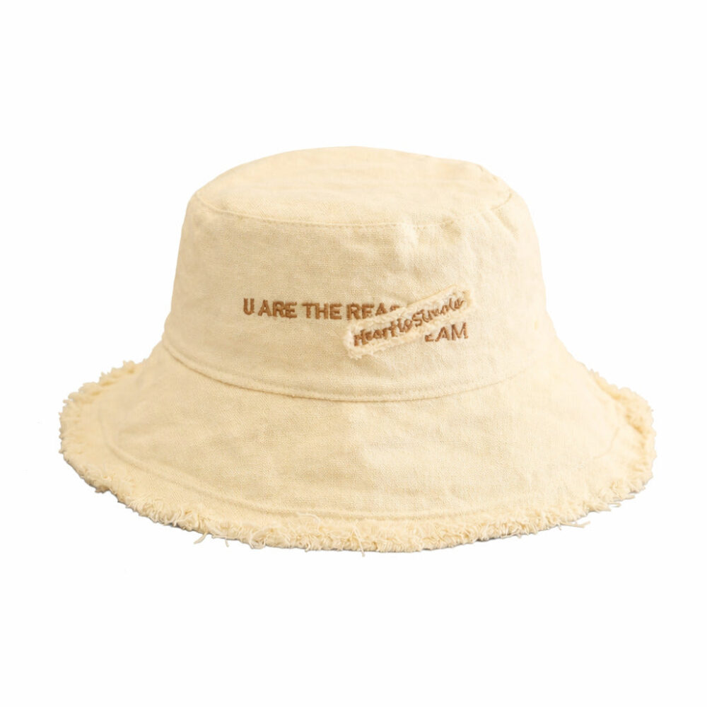 Bucket Hat with Frayed Brim