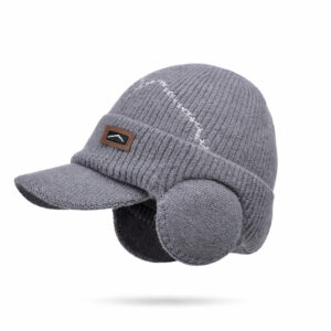 Knit Hat with Visor and Ear Flaps