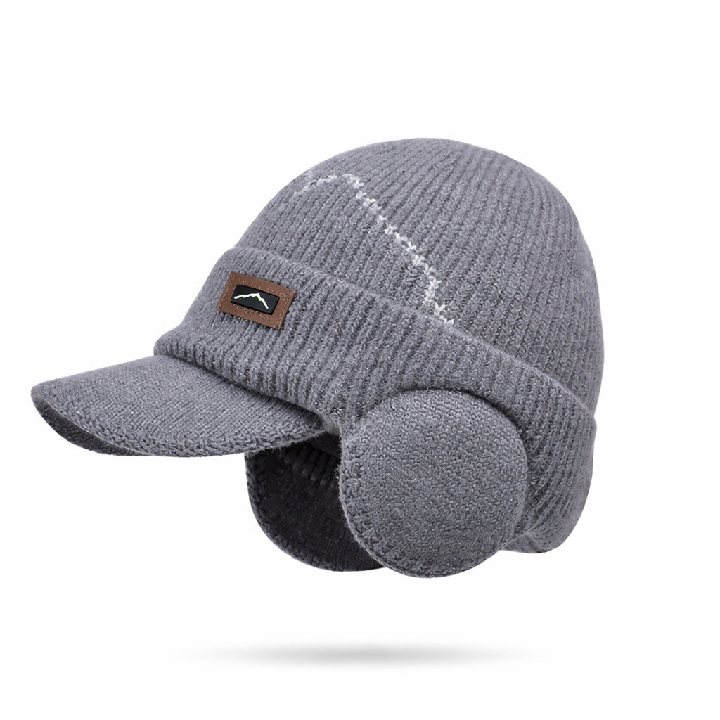Knit Hat with Visor and Ear Flaps