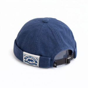 Adjustable Cotton Docker Cap with Bear Patch