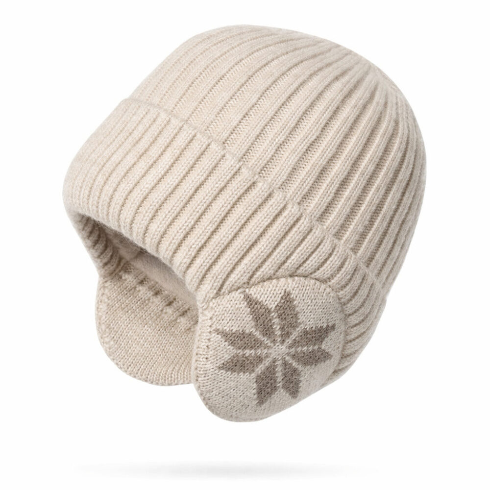 Fleece-Lined Nordic Knit Beanie with Earflaps