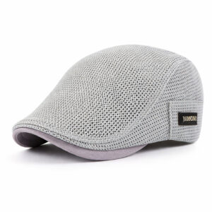 Men's Polyester Mesh Flat Cap, Adjustable