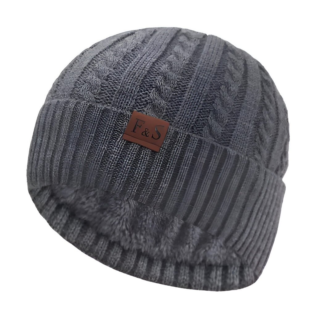 Men's Fleece-Lined Cable-Knit Beanie