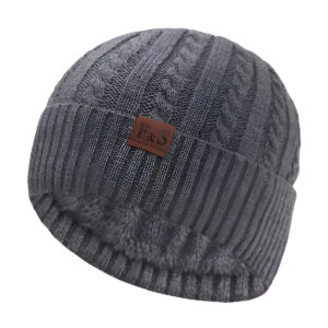 Men's Fleece-Lined Cable-Knit Beanie