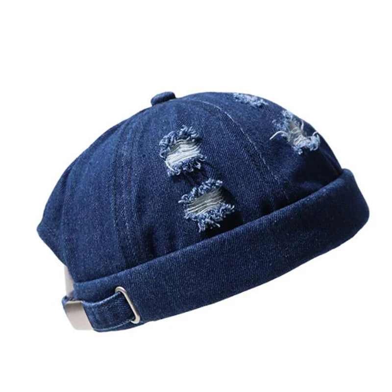 Distressed Denim Docker Hat