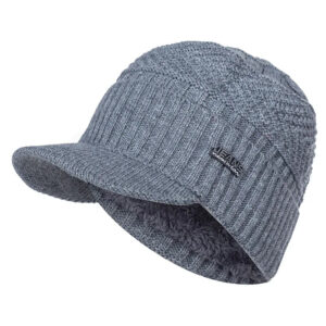 Men's Fleece-Knit Beanie with Visor