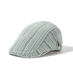 Men's Striped Cotton Flat Cap