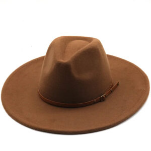 Cotton-Blend Fedora Hat with Adjustable Band