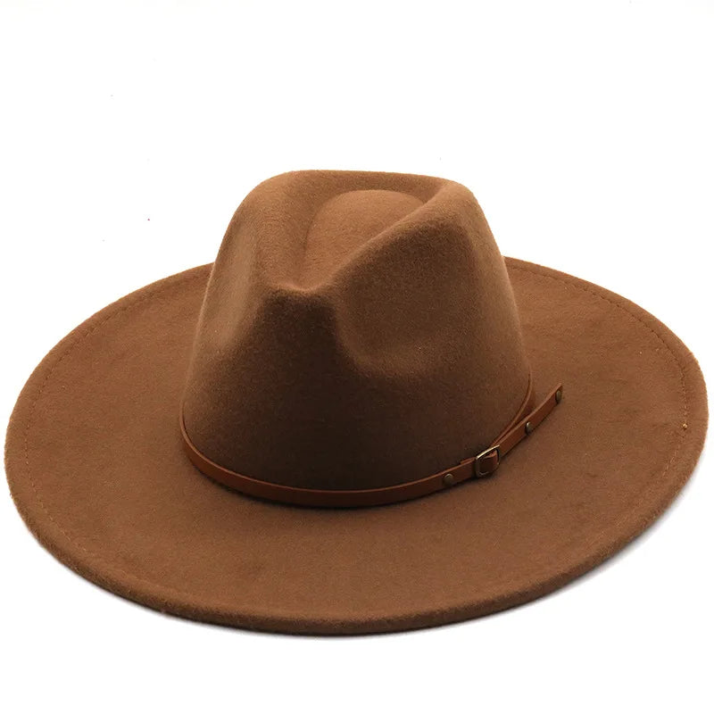 Cotton-Blend Fedora Hat with Adjustable Band