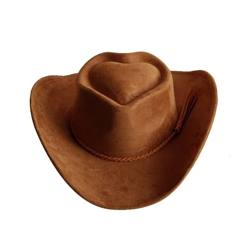 Cotton-Blend Cowboy Hat with Braided Band