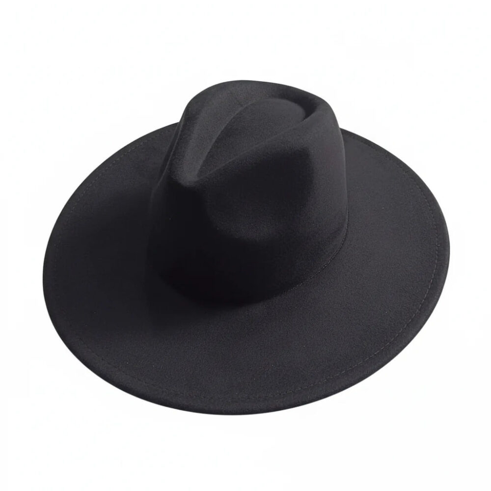 Fedora Hat with Wide Brim and Thin Band