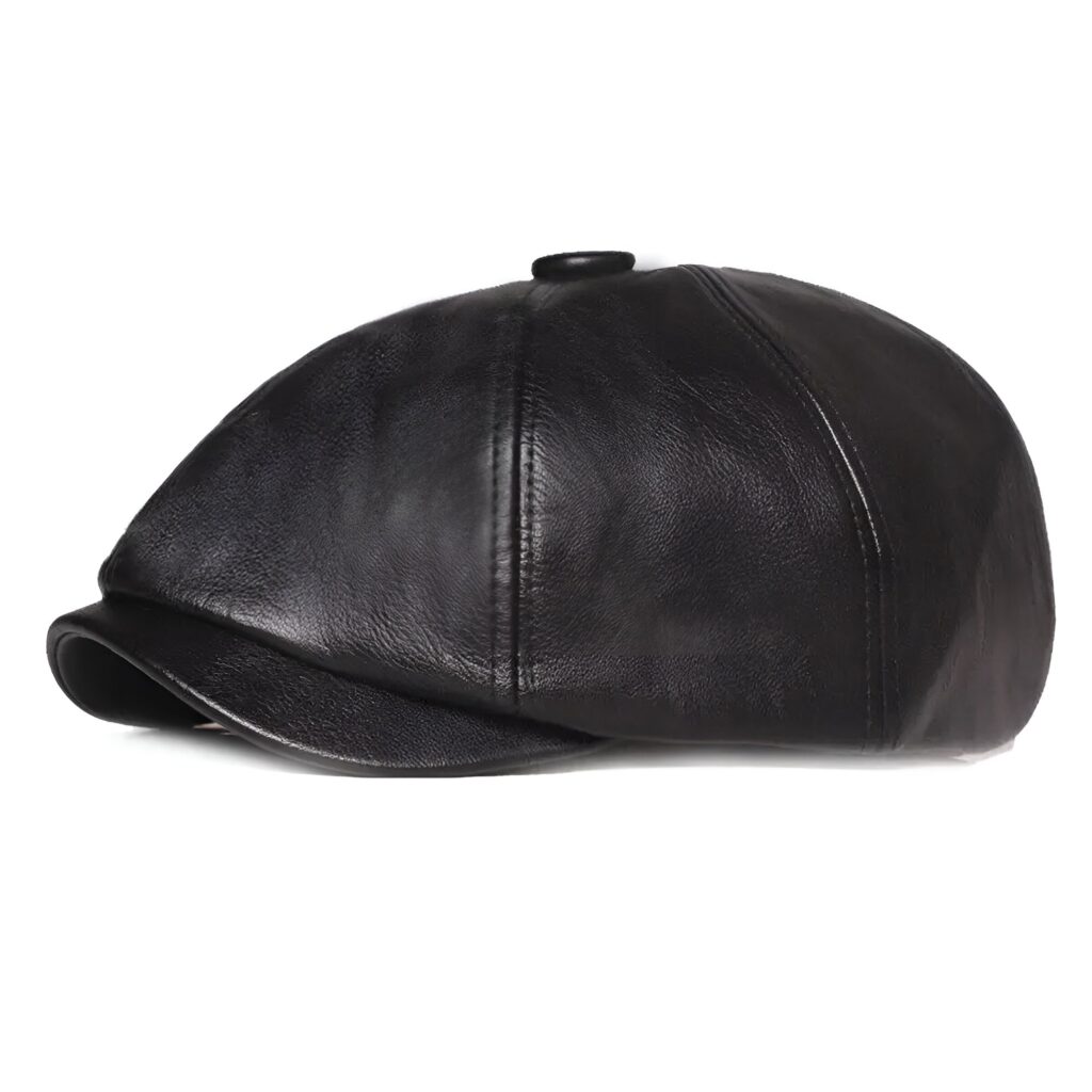 Genuine Leather Newsboy Cap