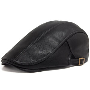 Men's Faux Leather Flat Cap