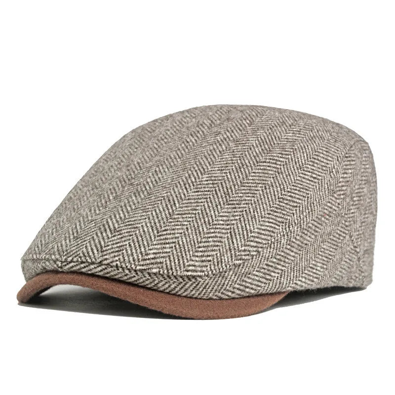 Men's Herringbone Cotton Beret