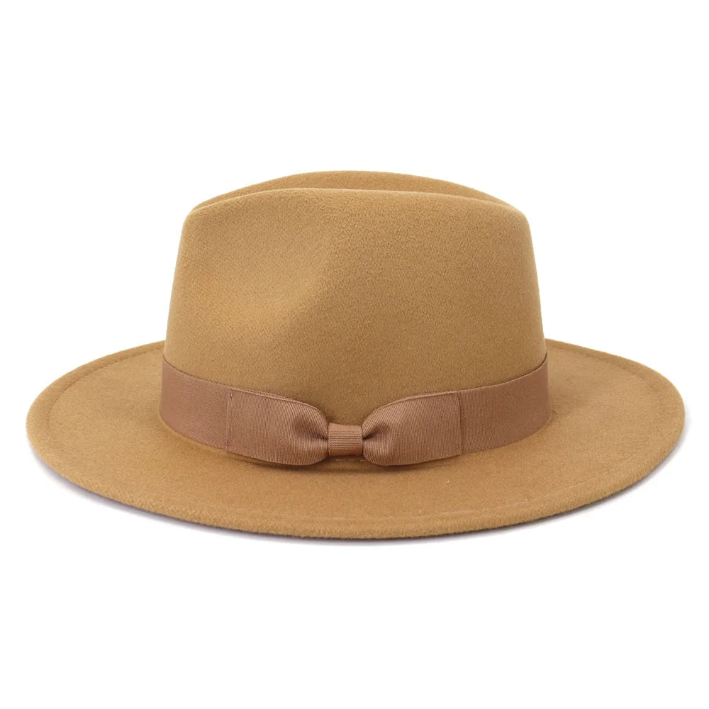 Felt Fedora Hat with Wide Brim