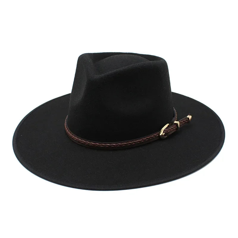 Cotton-Blend Fedora Hat with Braided Band