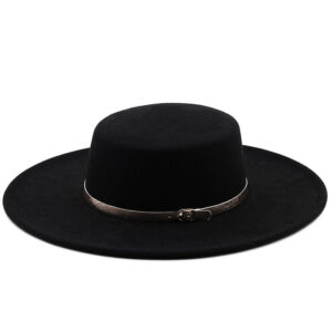 Fedora Hat with Metal Buckle Band