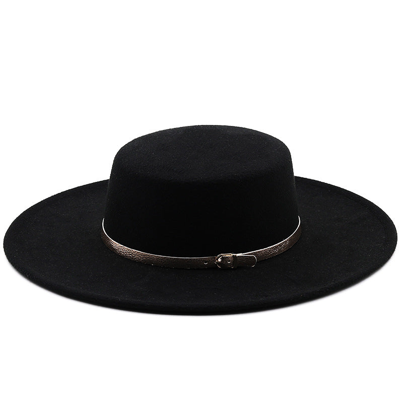 Fedora Hat with Metal Buckle Band